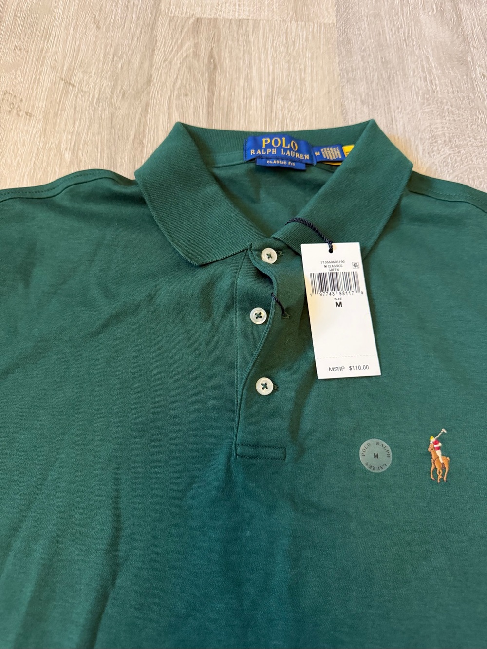Polo by Ralph Lauren Men's Dark Green Classic Polo Shirt Sz M - Picture 5 of 8